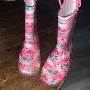 Playful Pink and Blue Rain & Snow Boots